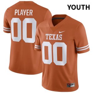 Texas Longhorns Youth #00 Custom Authentic Orange NIL 2022 College Football Jersey KFI44P0J